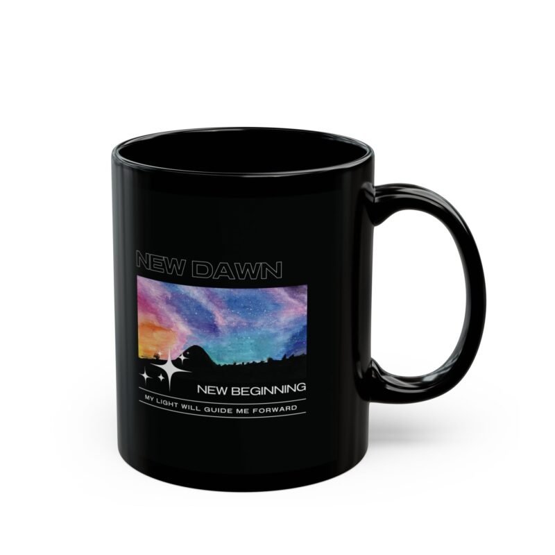 cosmic sky black mug